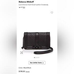 Rebecca Minkoff Love Chevron Quilt Small Leather Crossbody - great condition